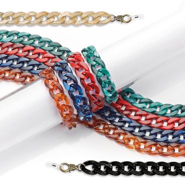Chain Set, Acetate Links in assorted jewel tone colors